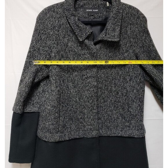 Women's Black Rivet Classy Wool Blend Color Block Winter Coat L Fully Lined NWOT - Picture 4 of 14